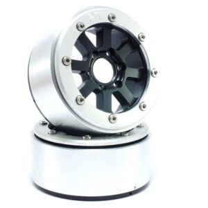 RC Crawler wheels Beadlock Wheels HAMMER Black/Silver 1.9 (2) w/o Hub
