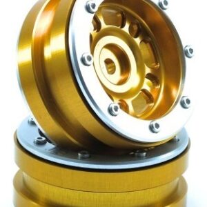 RC Crawler wheels Beadlock Wheels PT- Distractor Gold/Silver 1.9 (2 pcs)