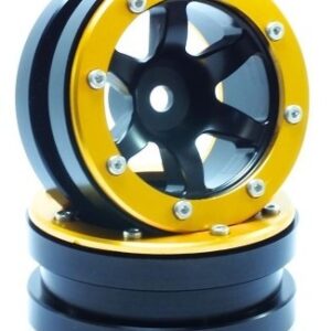 RC Crawler wheels Beadlock Wheels PT- Wave Black/Gold 1.9 (2 pcs)