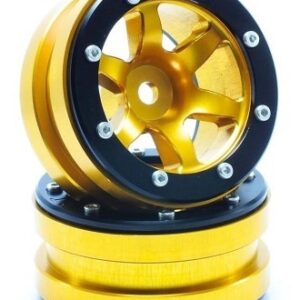 RC Crawler wheels Beadlock Wheels PT- Wave Gold/Black 1.9 (2 pcs)