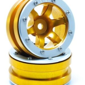 RC Crawler wheels Beadlock Wheels PT- Wave Gold/Silver 1.9 (2 pcs)