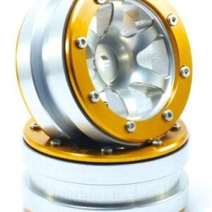 RC Crawler wheels Beadlock Wheels PT- Wave Silver/Gold 1.9 (2 pcs)