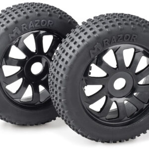 Wheel Set Buggy "Razor" 10 Spokes/Dirt black 1:8 (2)