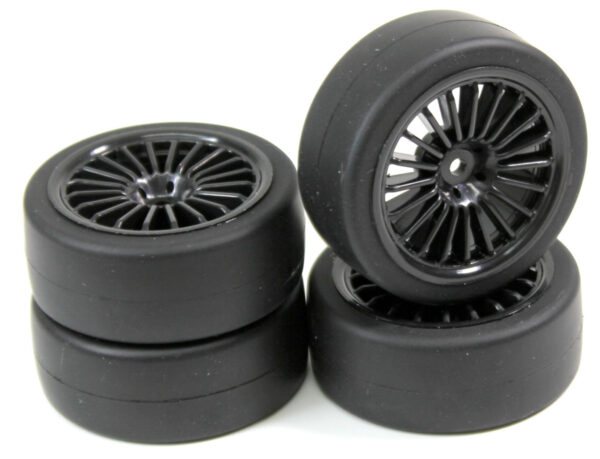 Wheel Set Onroad "20 Spoke / Slick" black 1:10 (4 pcs)