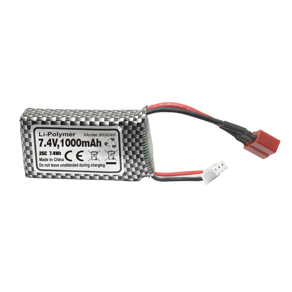 Spare 7.4V 1000mAh 25C T Plug Lipo Battery Vehicles Models Parts Flyhal FC600/HBX16889A Pro